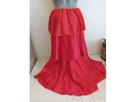 Nova crvena  duza 3 karnera suknja/haljina S/M